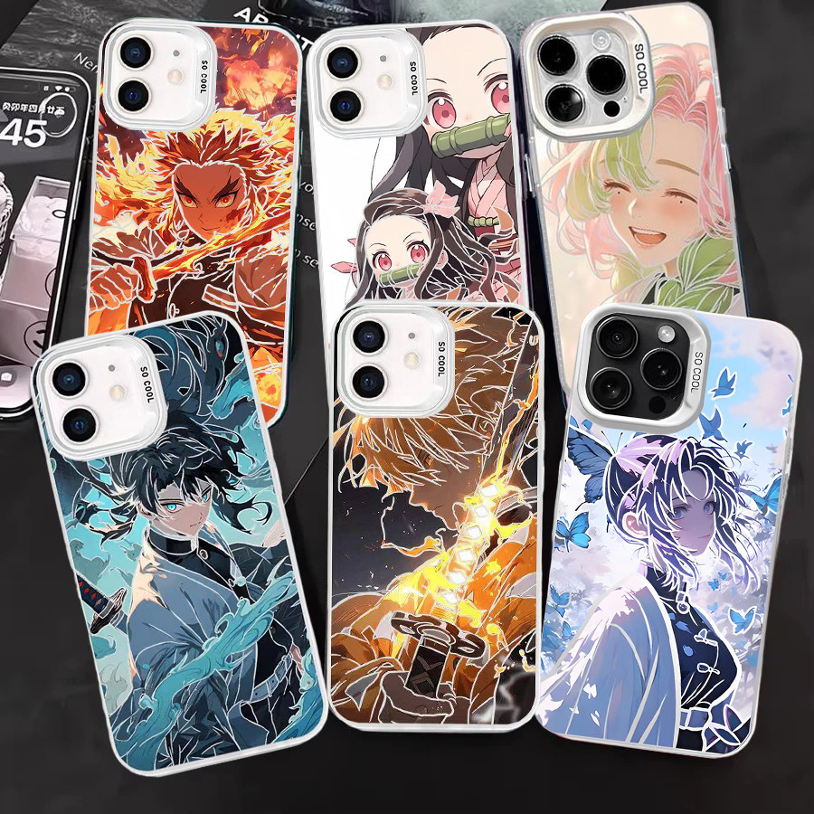 Ốp Lưng Anime Demon Slayer Cho IPhone 16 15 14 13 12 11 Pro Max 12 13 Pro I16 I13 I12 I11 Matte IMD 