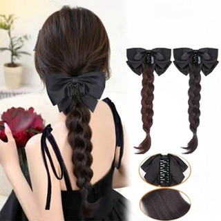 Đuôi Ngựa Tóc Giả Dệt Tay Tóc Bím Tóc Nối Dài Tóc Giả Đen Kẹp Tóc Phụ Kiện Tóc