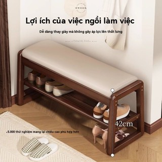 Ghế Thay Giày Bằng Gỗ Nguyên Khối, Ghế Đi Giày Gia Dụng, Tủ Giày, Giá Để Giày Có Thể Ngồi