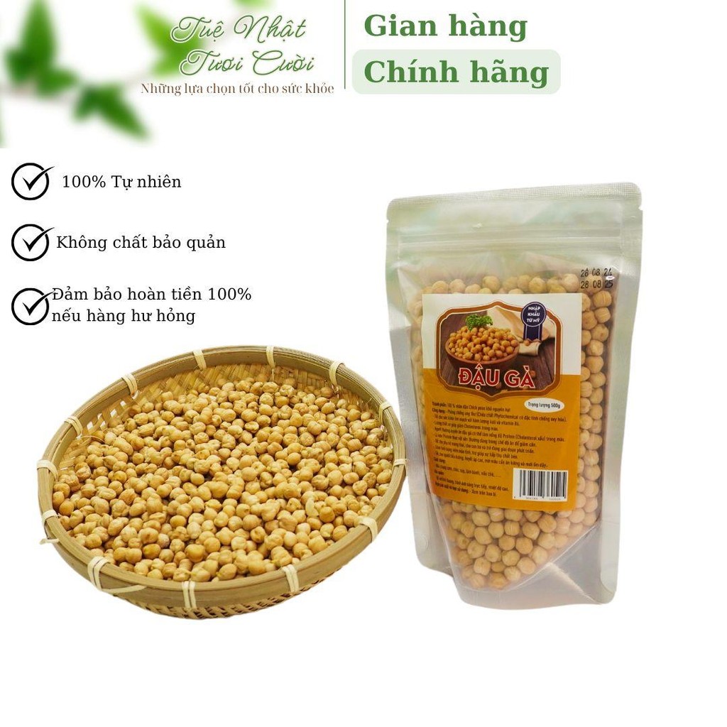 Đậu Gà Tâm Chay Food - Hạt Sống Nhập Khẩu Mỹ - 500gram  Nuts Snack Cay