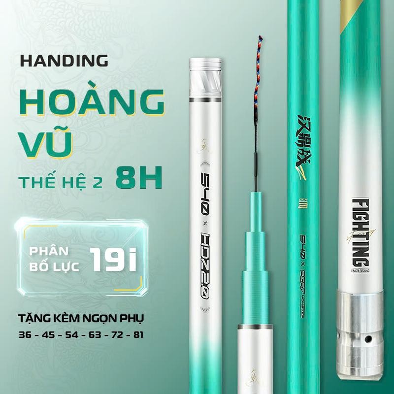 Cần Câu Đài Handing Hoàng Vũ 8H Tặng Kèm Ngọn Phụ Zin