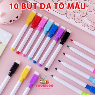  COMBO 10 20 30 Bút Lông Viết Bảng Nhiều Màu Có Đầu Xóa - Bút Dạ Vẽ Bảng Xóa Được Nhiều Màu Cho Bé YOOKIDDO 