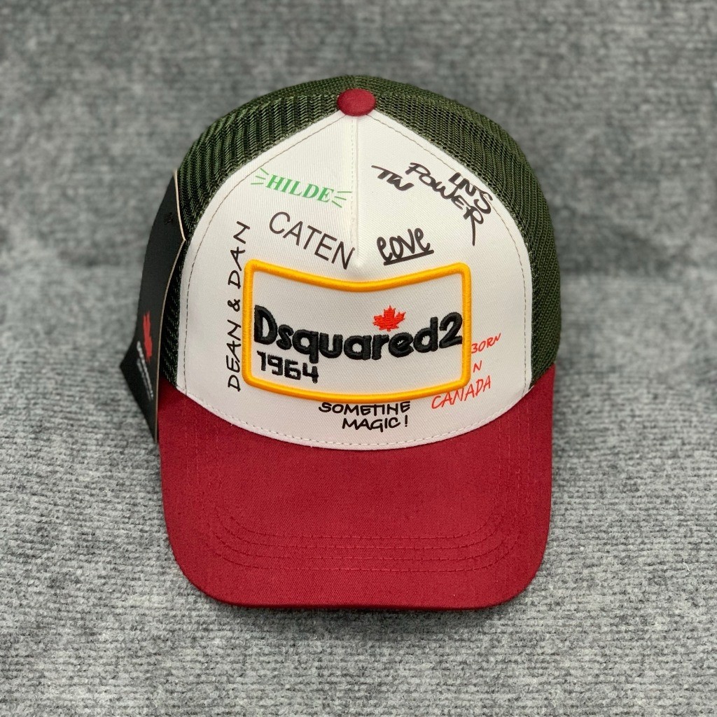 Mũ Lưỡi Trai DSQUARED2 Khoá Nút Thời Trang Nam Nữ, nón kết kaki phối lưới Dsquared2 xanh biển MU200