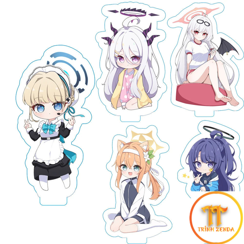Móc Khoá, Mô Hình Standee Anime Nhật Bản Blue Archive Akane Akari Cherino Trang Trí Bàn Học, Làm Việ