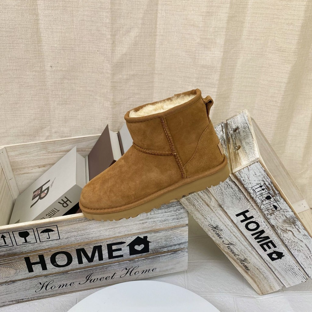 Yoke116 UGG Giày Bốt Tuyết Lông Nữ Tích Hợp Ấm Áp Giày Bốt Ngắn Muffin Đế Dày Cotton Giày Bốt Thời T