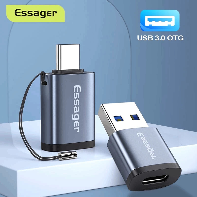 Đầu Chuyển Đổi usb 3.0 type c Sang usbc otg type c ESSAGER | Gấu Pink