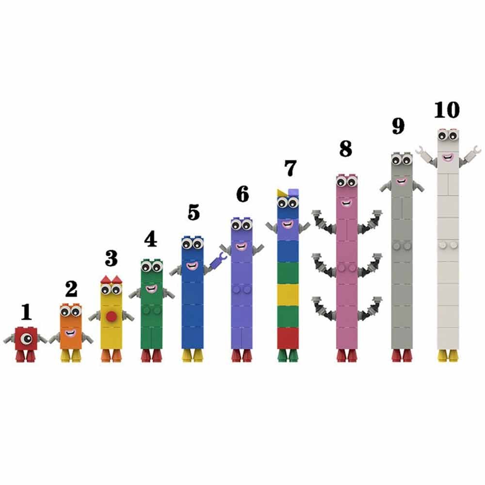 Numberblocks Digital Anime Square People 1 to 10 building blocks