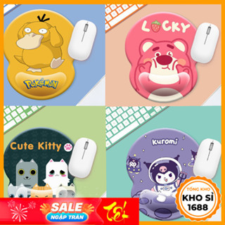 Lót chuột có đệm tay chống mỏi chất liệu cao su siêu êm nhiều mẫu, lót chuột chống trượt hoạt hình cute E1676