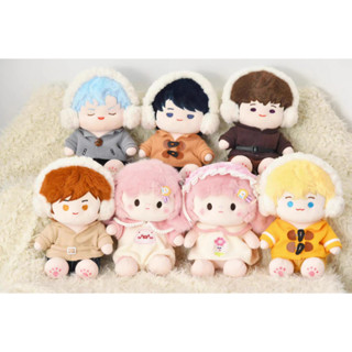  Gấu bông búp bê nam đeo tai nghe nhồi bông búp bê nam nữ tóc dài nhiều màu sắc trang phục có thể tháo rời 