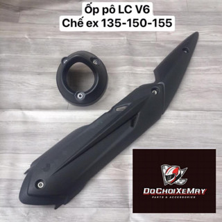 Ốp pô Exciter / Ex135 150 155 mẫu  LC V6 chất liệu nhựa cách nhiệt sơn hấp bền màu, vừa y cho Ex 150 , 135 chế pat