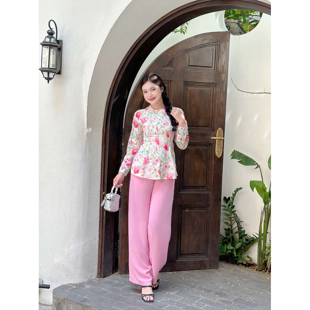 ĐỒ BÀ BA CAO CẤP, VẺ ĐẸP TỪ ÁO TƠ THÊU & QUẦN MANGO - Mã SP MP372 HỒNG PHẤN | BigBuy360 - bigbuy360.vn