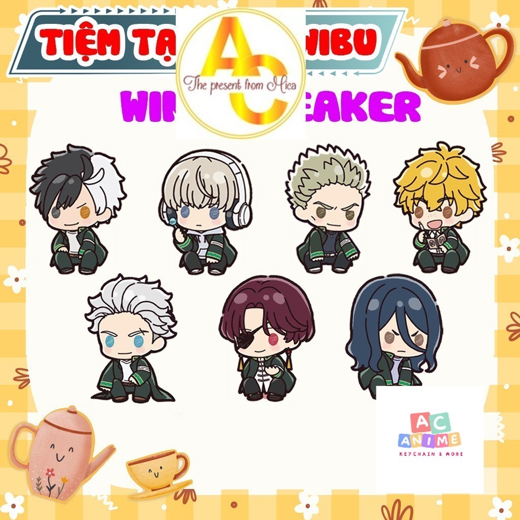 Set Charm Anime Wind Breaker Trang Trí ốp lưng điện thoại iPhone phụ kiện trang trí 2cm Combo 10 20 