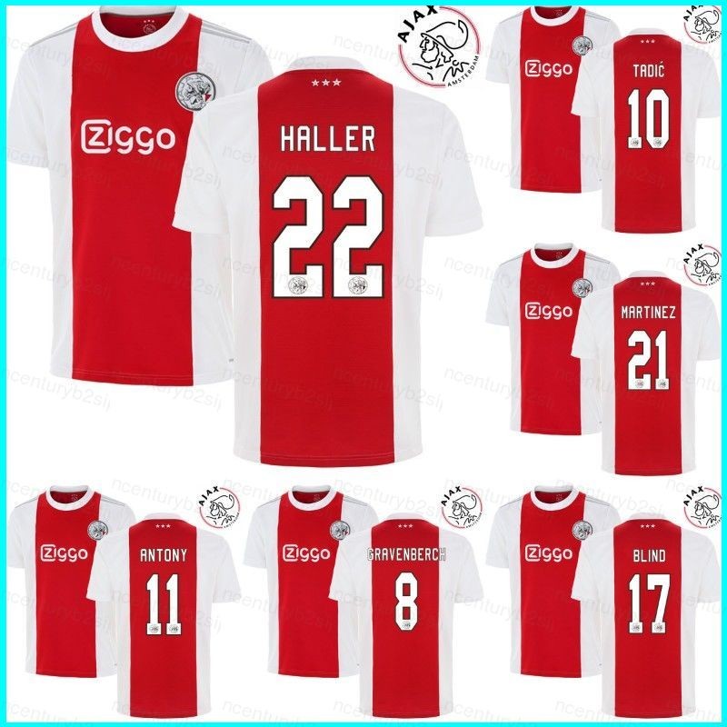 G2P 2021-2022 AFC Ajax Áo bóng đá sân nhà Áo thun Gravenberch Tadic Antony Blind Martinez Haller Áo 