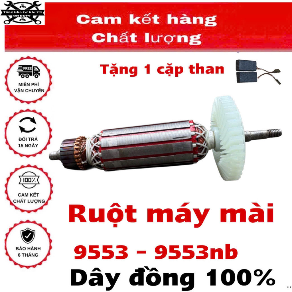 Rotor Máy Mài MAKITA 9553 9553B 9553NB - Ruột Mài MAKITA 9553NB - Dài 152mm - Thân 32mm .. Tổng kho 