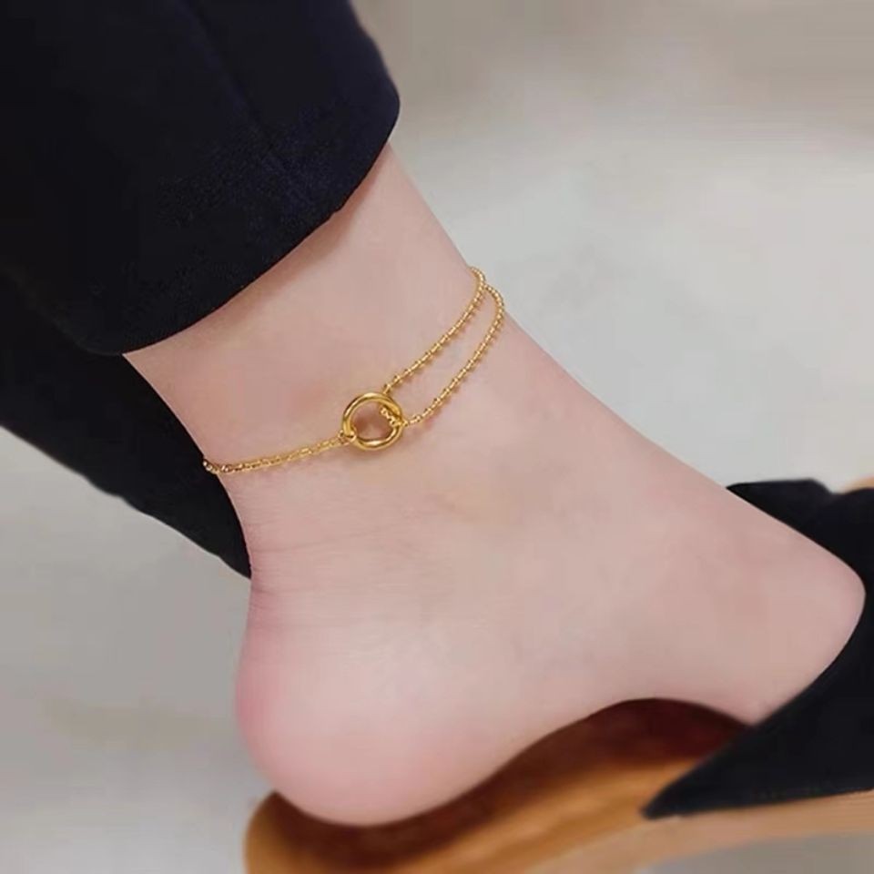 Vòng Xích Khóa Vòng Chân Nữ Hình Học Đơn Giản Số. M035