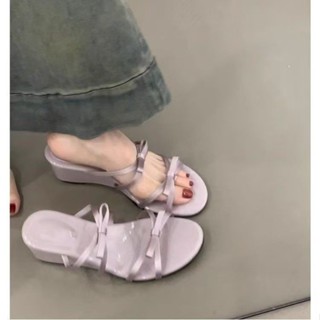  Dép xỏ ngón DAXINGZHE có nơ dép ngoài trời dép hở mũi giày cao gót 