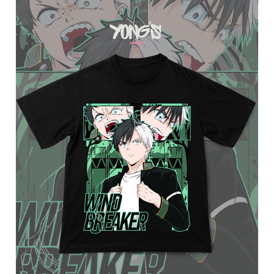 COD Anime Wind Breaker Vintage Unisex Áo Sơ Mi Manga Người Yêu Đồ Họa