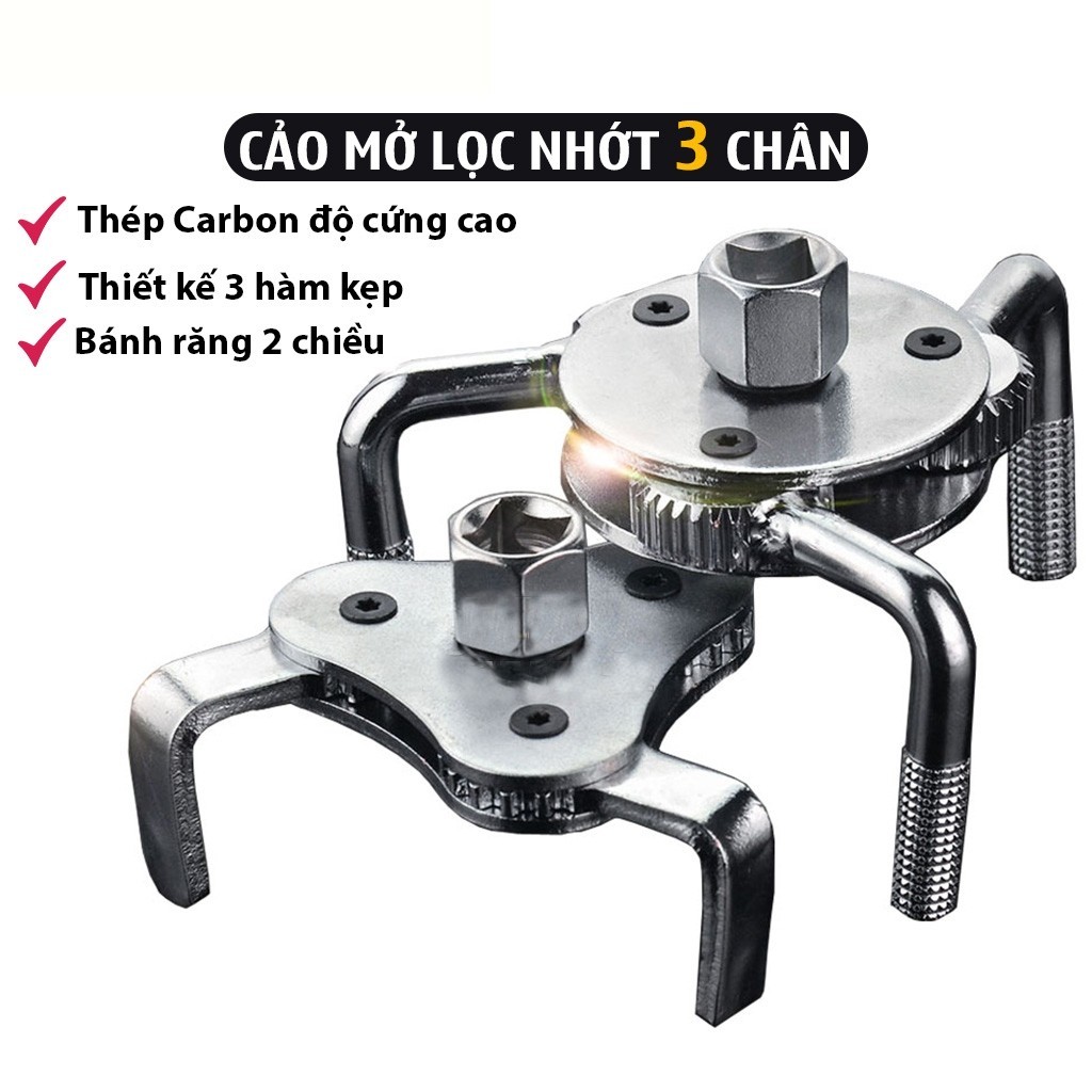 Cảo mở lọc nhớt Vam tháo cốc lọc dầu Cảo Mở Lọc Dầu 3 chân tròn, dẹt dụng cụ sửa chữa Kako store