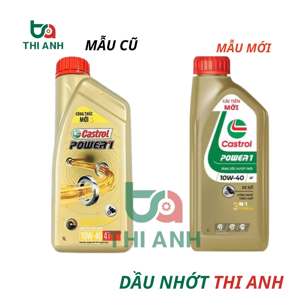 Dầu nhớt xe số 1L Castrol Power1 4T 10w40 - nhớt xe máy
