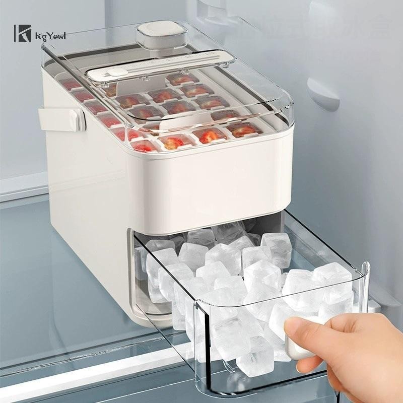 Máy làm đá viên KgYewl 28 / 56-Cube có nắp ép dễ dàng - Hai lớp, Máy ép thiết kế di động, Gia đình mới