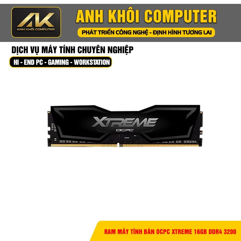 Ram máy tính bàn OCPC Xtreme 16GB DDR4 3200 Màu Đen -Chính Hãng
