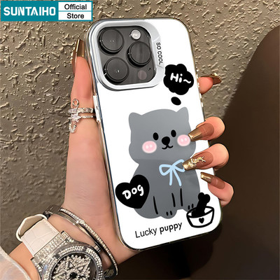 Suntaiho Vỏ Thẩm Mỹ Họa Tiết Vỏ Điện Thoại Cho iPhone 11 12 13 14 15 16 Pro Max IP TPU Silicone IDM Cứng Cao Cấp Chống Sốc Ốp Lưng