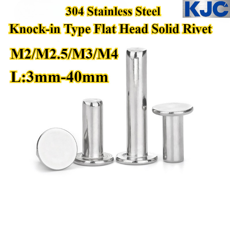 [KJC-MD] Thép không gỉ 304, Đinh tán rắn đầu phẳng loại GB10, M2 / M2.5 / M3 / M4, Đinh tán đầu phẳn