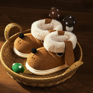 Cheerful Mario giày đi tuyết Con Chó da lộn cho bé bốt ngắn đế dày chống trượt cho bé trai bé gái bốt lót lông len mùa đông đi ngoài trẻ em
