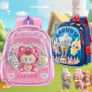 Balo mầm non cặp đi học cho bé trai gái mẫu giáo in 3D hình labubu đáng yêu vải Oxford ZC1019