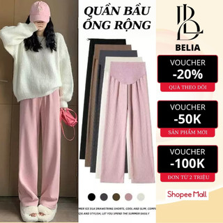 Quần Bầu Dài Dáng Suông Ống Rộng Chất Vải Tăm Thu Đông Trẻ Trung BigSize Có Chun Điều Chỉnh BELIA