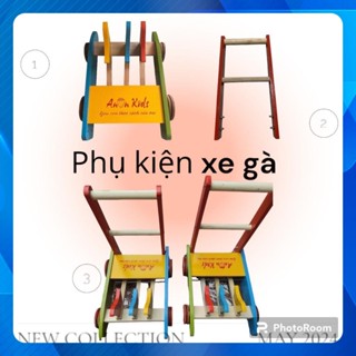  Phụ kiện Xe tập đi gà gỗ - xe gà tập đi hình con gà cho bé 