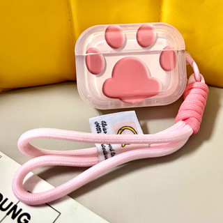 Vỏ Cho Airpods 4 Pro 2 3 1 Họa Tiết Chân Mèo Màu Hồng Dễ Thương TPU Mềm Vỏ Tai Nghe Chống Sốc Tai Nghe Không Dây Tai Nghe Vỏ Bảo Vệ Có Dây Đeo Chống Mất