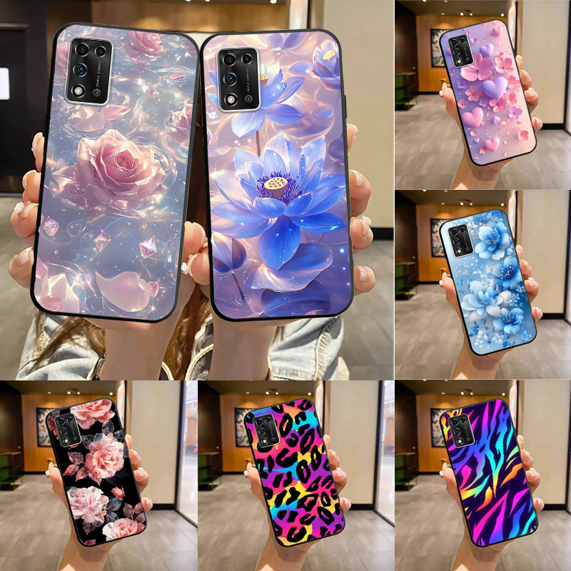 Pha Lê Hoa Cho ZTE Libero 5G III Libero5G II Ốp Lưng Chó Mèo Dễ Thương Mờ Chống Rơi Silicon Mềm Vỏ Đ