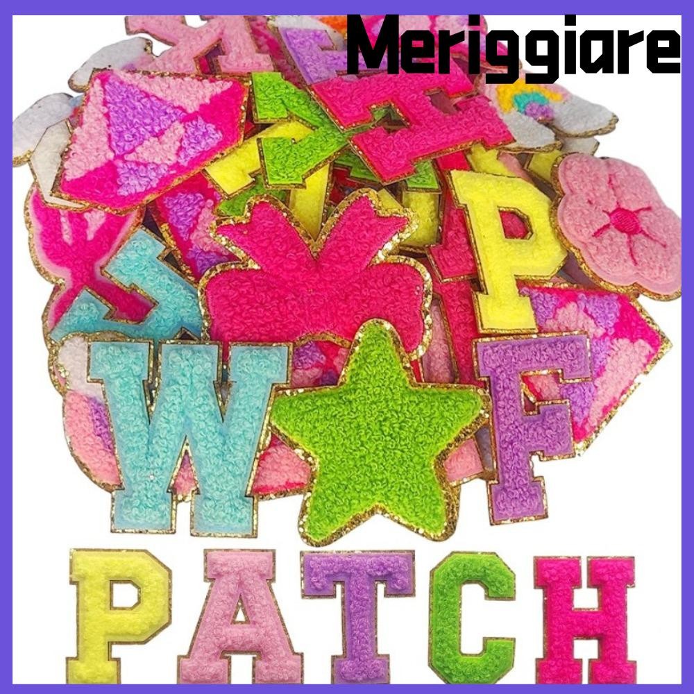 MERIGGIARE 26 Miếng Dán Quần Áo Chữ Cái Tiếng Anh, Miếng Dán Miếng Dán Khăn Thêu Dán Vải, Bảng Chữ C