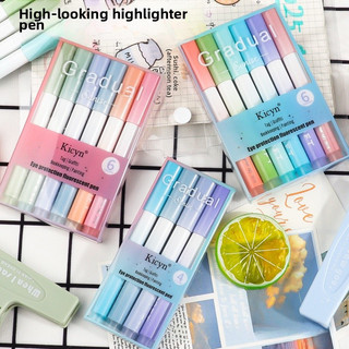 Bộ bút Highlighter Gradient chất lượng cao, 12 màu, thân thiện với mắt, dung tích lớn, thân thiện với học sinh, đóng hộp