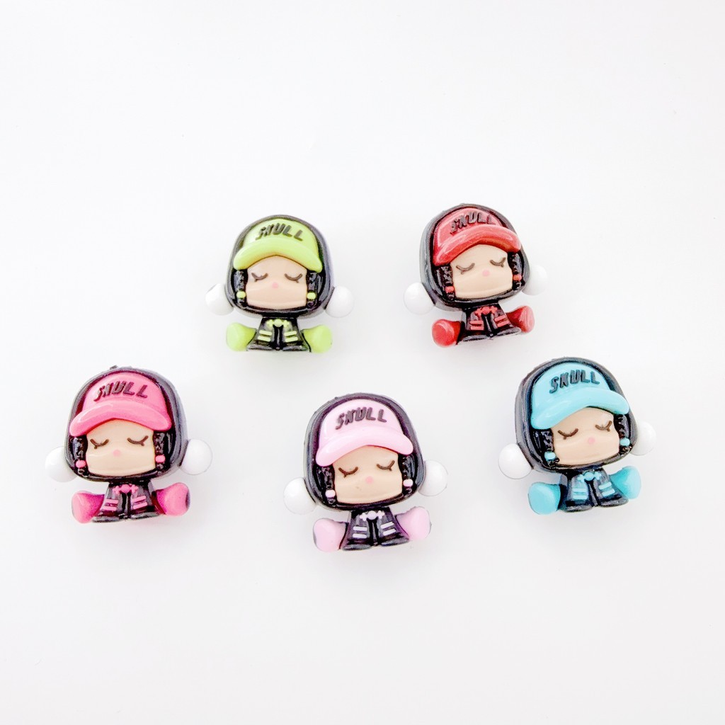 Mới Bubble Mart keo mềm sp cô gái hoạt hình đính cườm diy dây chuyền điện thoại di động túi mặt dây 