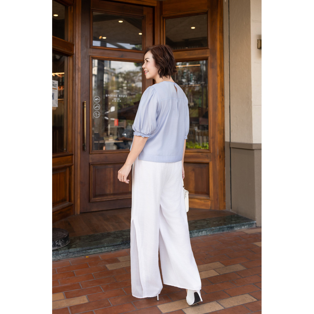 M COLLECTION | Quần Lụa Hàn Ống Suông Rộng Lưng Có Phối Tơ Q12640 | BigBuy360 - bigbuy360.vn