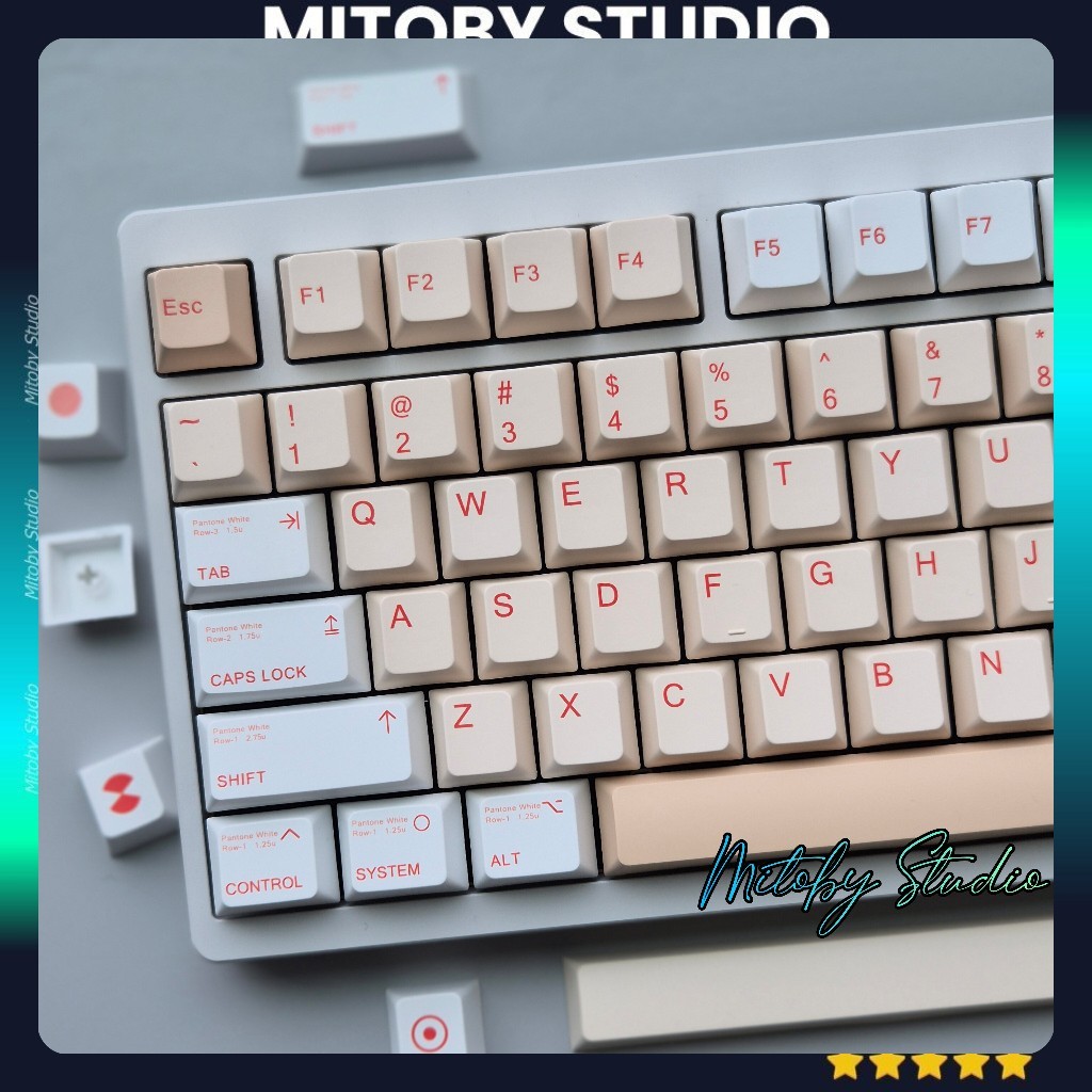Keycap Light Tone Icon bàn phím cơ Mitoby Studio profile Cherry Keycap PBT Dyesub in sắc nét