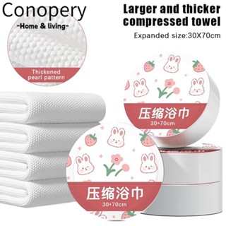 CONOPERY 5 chiếc Khăn nén, Khăn tắm dùng một lần khô nhanh phóng to, Khăn mặt dày mềm có thể giặt được Khách sạn
