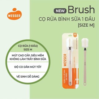 Dụng Cụ Cọ Rửa Vệ Sinh Bình Sữa Wesser 1 Đầu Dùng Cho Bình Cổ Hẹp Và Cổ Rộng (Chính Hãng)
