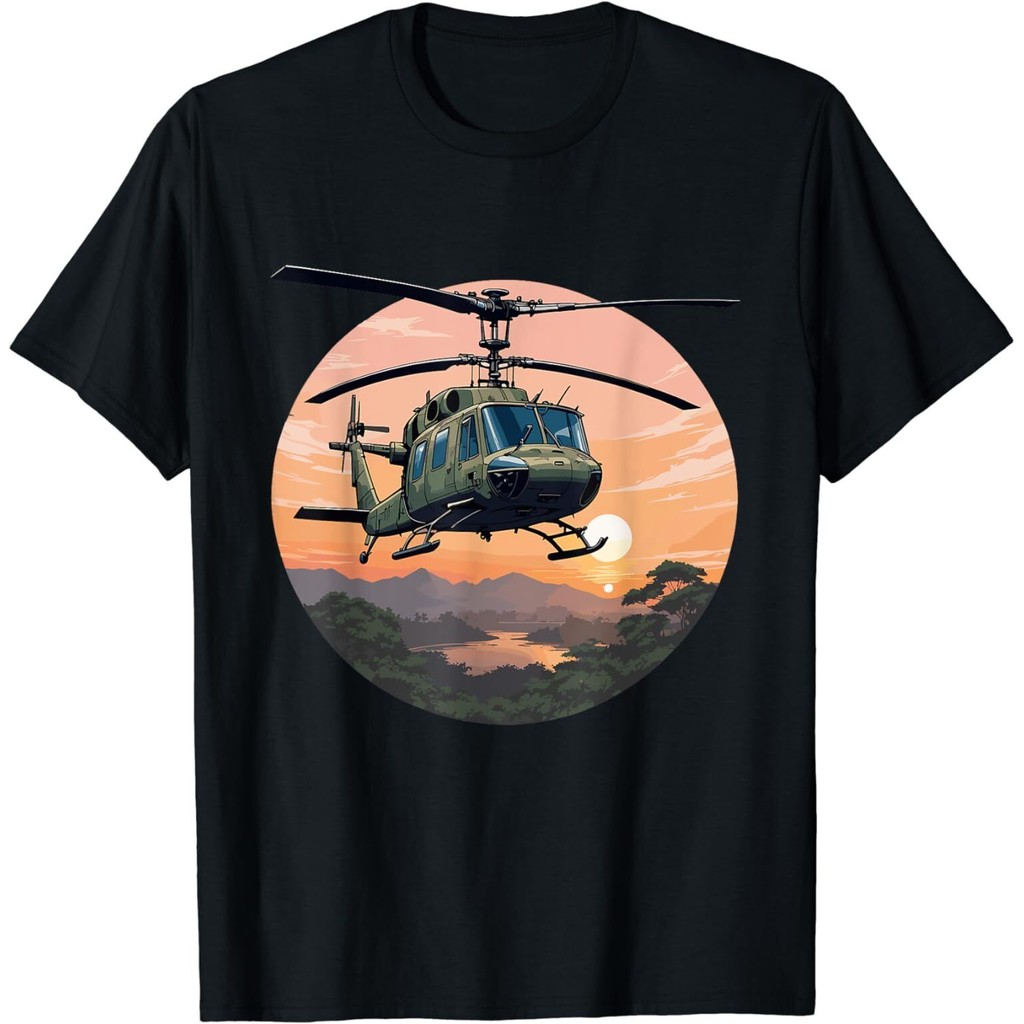 Áo sơ mi trực thăng Huey Uh-1 Sunset Vietnam Design GiftT-Shirts