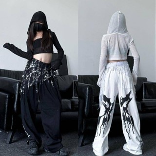 [KeDaYa] Có sẵn. Quần jogger họa tiết bướm phong cách cổ điển Mỹ, áo hoodie croptop dài tay phong cách Hàn Quốc, khăn đính kim sa, trang phục Hip Hop cho bé gái, trang phục múa cho trẻ em, phong cách Y2K OOTD