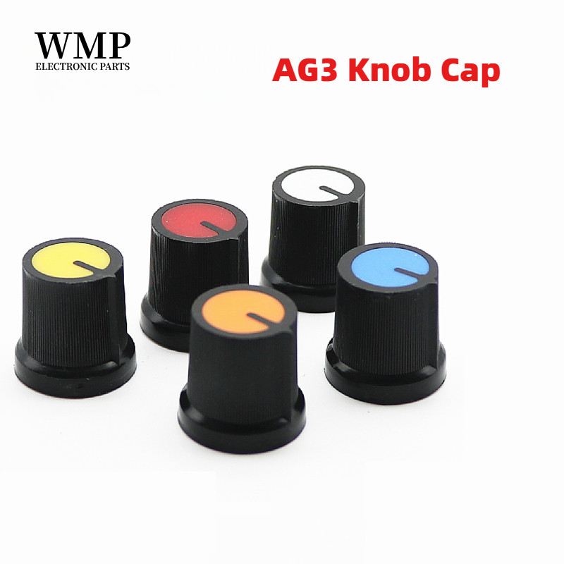 20 Chiếc AG3 Điện Áp Núm Nắp Cho WH148 RV09 Điện Áp AG3 Núm Nhựa Đường Kính 6 Mm Tay Cầm Mận Vàng Ca