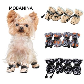 Mobanina 4 Cái / bộ Giày Cho Chó Thú Cưng Mùa Đông, Giày Chống Trơn Trượt Chống Thấm Nước Cho Chó Mưa Tuyết, Ấm Áp Dày Chó Con Chó Tất Booties