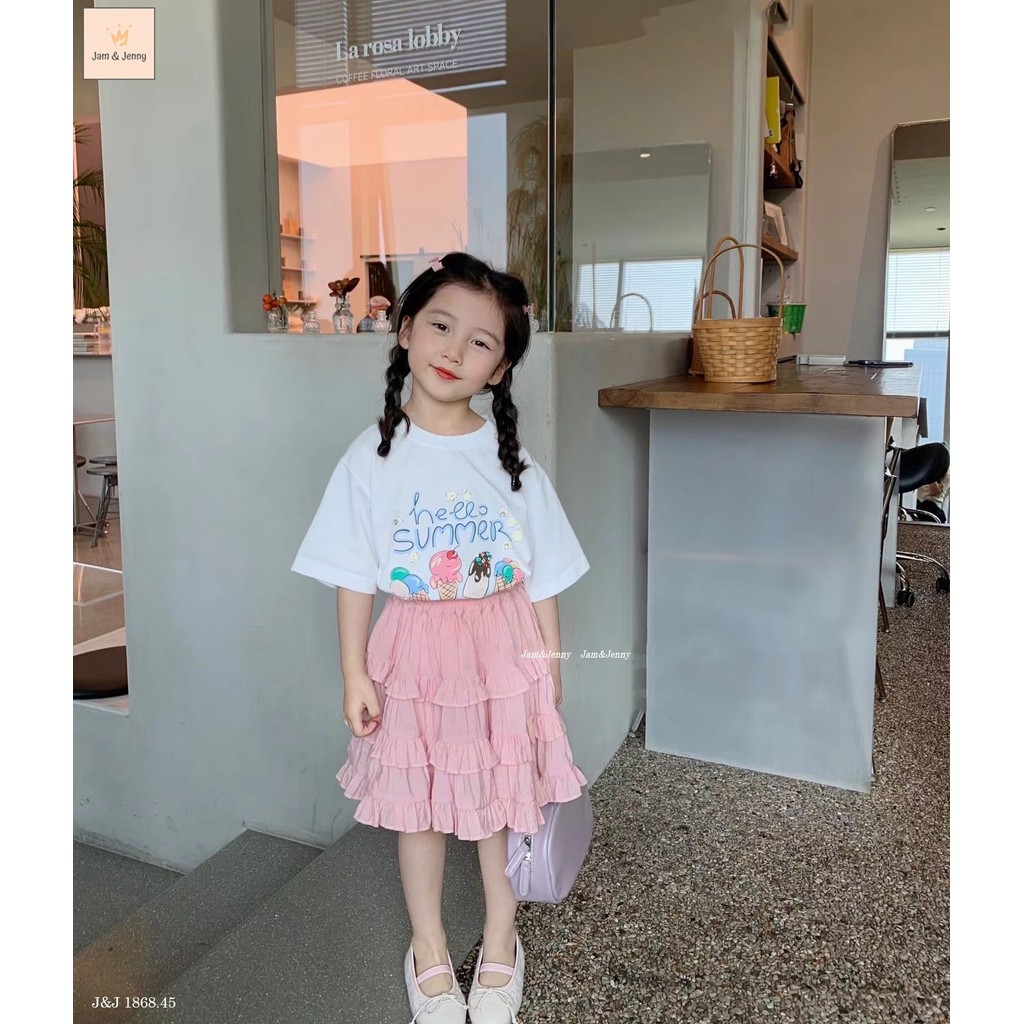 Set áo thun kèm cv tầng cho bé