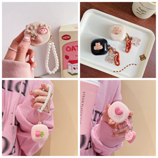 Ins Ốp Lưng Cho Baseus Bowie E19 / e16 Ốp Lưng Hoạt Hình Dễ Thương Với Móc Khóa Mặt Dây Chuyền Silicon Tai Nghe Dành Cho Baseus e16 Bao