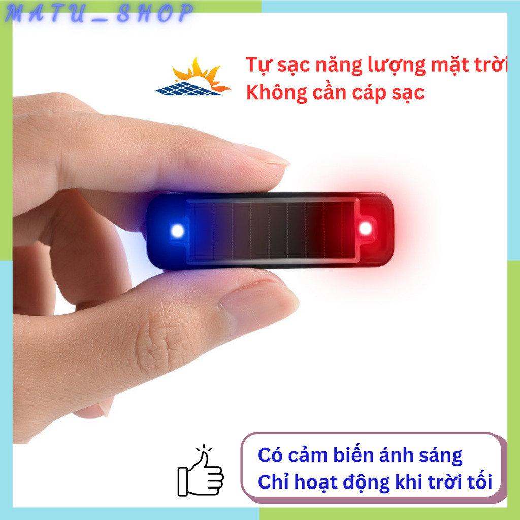 Đèn cảnh báo nhấp nháy, đèn nháy xe điện led gắn xe máy, dùng năng lượng mặt trời không cần sạc, chố