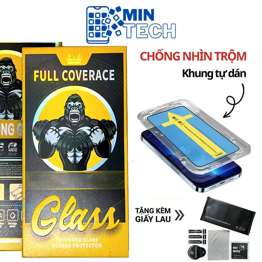 [Tặng bộ khăn lau]Cường lực CHỐNG NHÌN TRỘM TỰ DÁN KINGKONG full màn 6 6plus 6s 6 s plus 7 8 x 11 12