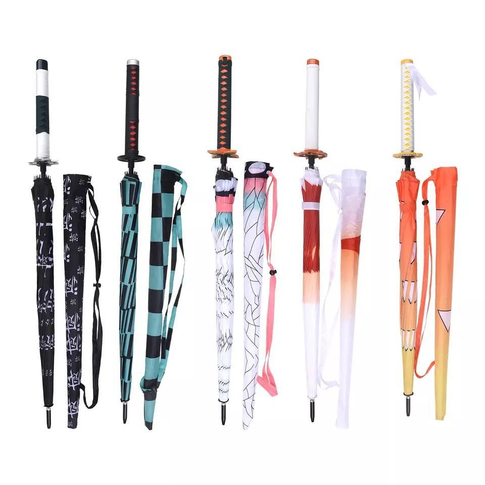 Anime Dao Ô Demon Slayer Lưỡi Luyện Ngục Tanjiro Dài Tay Ô Thẳng Ô Dù Nắng Samurai Sáng Tạo Ô Sunsha