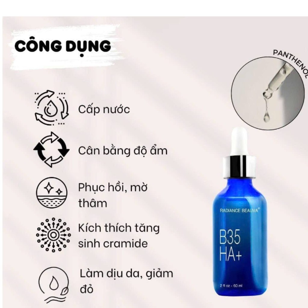 [Công ty] Serum B5 Radiance Beauva B35 HA+ Cấp Nước, Làm Dịu, Phục Hồi Cho Mọi Loại Da 30ml-60ml
